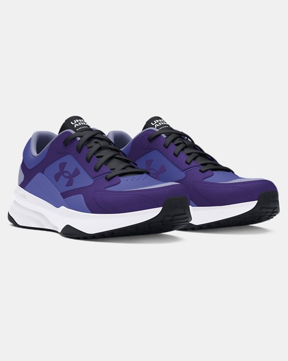 Men's UA Edge Leather Training Shoes in Purple image number 3